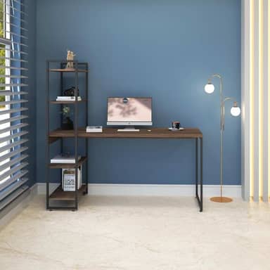 Escrivaninha com Estante Alta 4 Prateleiras 1,50m Dynamica