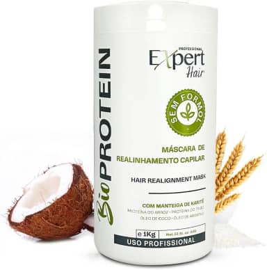 Expert Hair Bio Protein B-tox Hair Treatment - Alisamento sem formaldeído, queratina antifrizz com queratina orgânica para cabelos lisos, 1 kg