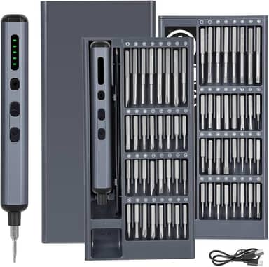 Chave de Fenda Elétrica, Conjunto de Chaves de Fenda Elétricas 68 em 1 de Precisão 48 x 28 mm Bits 16 x 45 mm Bits, Mini Parafusadeira Elétrica, Com Luz LED, Recarregável USB Portátil Profissional