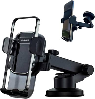 Suporte Celular para Carro, 360°, Antivibração, Antiqueda, Fixação Firme no Vidro e Painel Veicular Automotivo Universal, Compativel com todos os Celulares Apple iPhone Samsung Galaxy - Premium