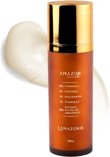 Sérum Clareador Vitamina C20 - Reduz Manchas de Acne e Sol - Niacinamida - Promove a Produção de Colágeno, Ameniza Rugas e Linhas de Expressão - Vegano - L’AMAZONIE - 30ml