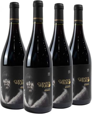 Kit com 4 - Vinho Tinto Pinot Noir Reserva Cuentos Del Fuego 750ml