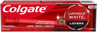 Colgate Creme Dental Clareador Luminous White Lovers Manchas de Café 70g