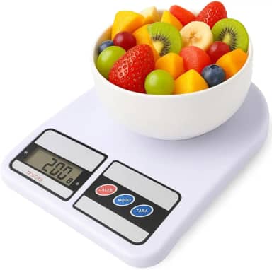 Balança de Cozinha Digital para Alimentos Portátil em Inox Resistente a Água Com Base Antiderrapante e Visor de Alta Definição Pesagem de 1g até 10kg Fit Premium