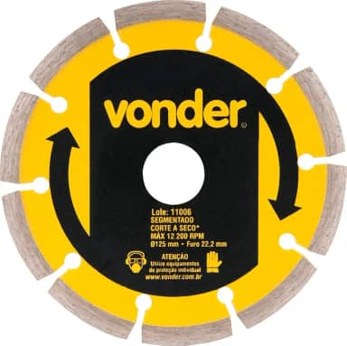 Vonder, Disco De Corte Diamantado, 125 Mm, Segmentado, V3.