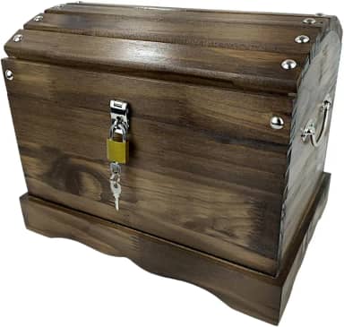 Bau de madeira Caixa Madeira Maçiça Baú Grande E Cadeado Decoração De Sala