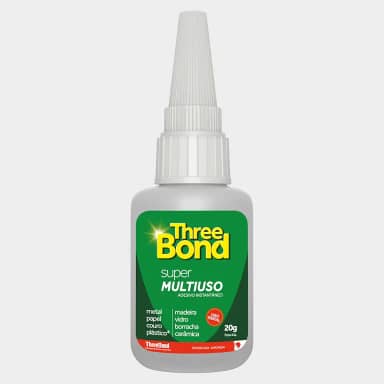 Super Cola Instantânea ThreeBond 20g | Bico Antientupimento | Cola Plástico, Metal, Borracha, Madeira, Vidro