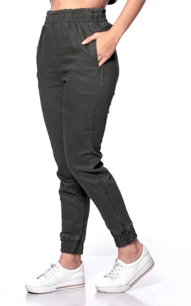 Calça Jogger Feminina em Sarja Conforto e Estilo Casual com Cintura Alta