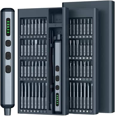 Mini Parafusadeira Elétrica Recarregável, Caneta Compacta de Precisão, Kit de Ferramentas Chave de Elétrica de Precisão 68 em 1, 64 Bits e 4 Acessórios, Multitarefas, para Manutenções Diversas tipos