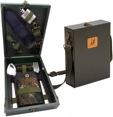 Kit De Camping, Sobrevivencia tatico E Escalada C/Utensílios a Cor Verde