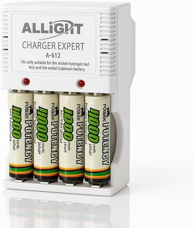 Kit Completo Carregador de Pilhas e Baterias 9V Bivolt + 4 Pilhas AA 4700 mAh Recarregáveis Ni-MH – com LED Indicador para Controles, Brinquedos, Lanternas e Aparelhos Eletrônicos