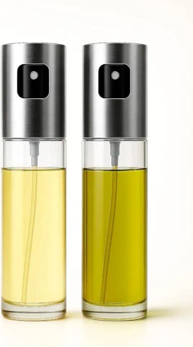 Kit 2 Borrifadores de Óleo e Azeite para Cozinha – Vidro 100 ml | Spray Ajustável com Controle de Gordura | Uso Culinário