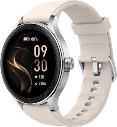 Bettdow SmartWatch, Relogio Smartwatch Feminino, 1.27" Ecrã tátil, à prova d'água IP68, 100+ Modos Esportivos, chamada Bluetooth, Compatível com Android iOS, voz por IA (Bege)