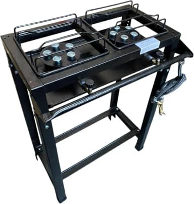 Fogão Industrial 2 Bocas Alta Pressão Preto c/Mang e Reg (Junior)