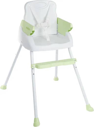 Cadeira De Alimentação Bebê Portátil 3 em1 Segura Apoio para Pés Ajustável Cinto 5 Pontos Capa Removível (VERDE)