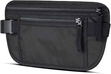 Pochete Doleira Antifurto para Dia a Dia com 2 Compartimentos e Resistente à Água Discreta Segurança Preta