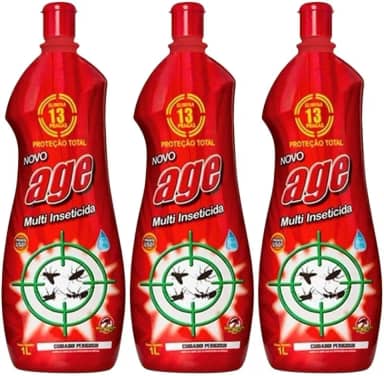 Kit 3 Inseticida Para Baratas Age Multi Dedetizador Tripla Ação Contra Mosquitos Moscas Formigas