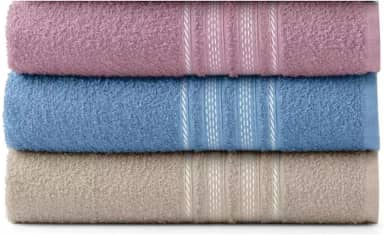 Kit 3 Toalhas de Banho Teka Escala, 100% Algodão, 280 g/m² (Vinho/Azul/Cacau)