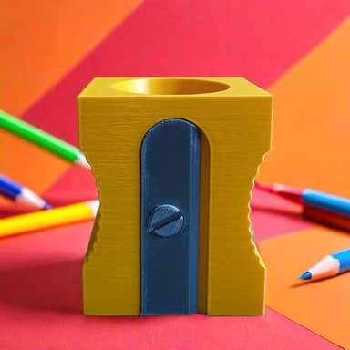 Amanda3D Porta-lápis Decorativo Amarelo Retrô Organizador