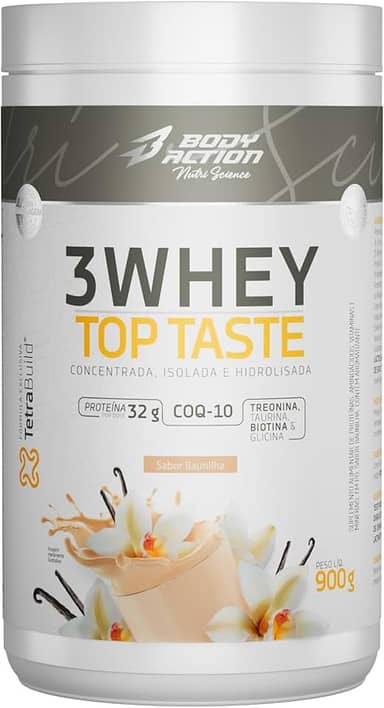 3 Whey Top Taste 900g Sabor Baunilha Bodyaction