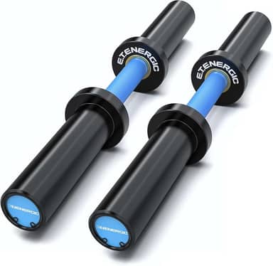 Par de cabos olímpicos de halteres de 50,8 cm para halteres carregáveis para placas de peso olímpico de 5 cm, ideal para treino de ginástica em casa