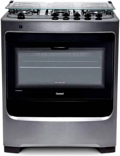 Fogão Consul 5 bocas cor Inox com botões removíveis - CFS5NAR