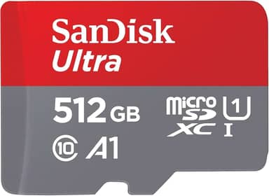 SanDisk Cartão de memória ultra microSDXC UHS-I de 512 GB com adaptador - até 150 MB/s, C10, U1, Full HD, A1, cartão MicroSD - SDSQUAC-512G-GN6MA [Nova versão]