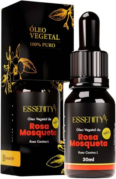 Óleo de Rosa Mosqueta, 100% Puro, Natural & Prensado a Frio – Renovação da Pele, Cicatrizes, Cabelos e Unhas 30 ml - ESSENITY