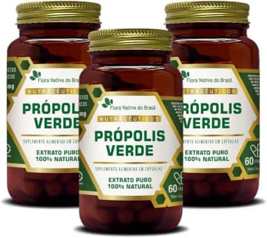 Kit Com 3 - Própolis Verde 60 Capsulas de 500mg Flora Nativa do Brasil