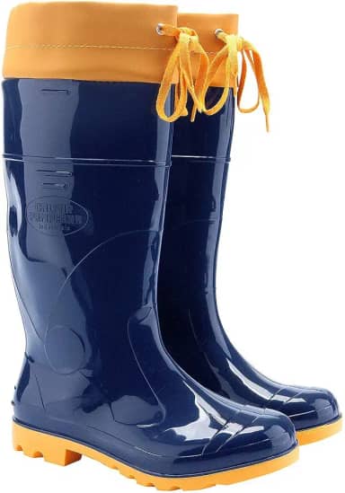 Bota Galocha Pvc Leve Impermeável com amarra Azul/Amarelo - Azul - 36/37