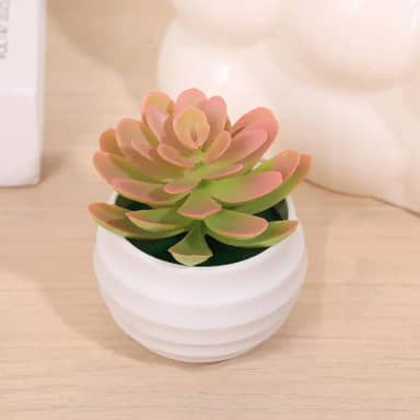 1 pacote com mini plantas suculentas artificiais de aloe - plantas falsas em vasos de toque real com vasos de cerâmica, decoração de mesa pequena para casa, escritório, mesa e prateleira (rosa)