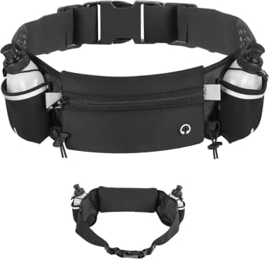 Cinto de Hidratação com 2 Garrafas, Cinto de Hidratação para Corrida, Cinto de Corrida de Hidratação com Garrafas de Água (2 x 175 ml), Bolsa de Cintura Esportiva Ajustável