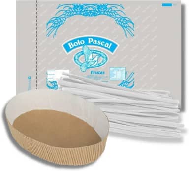 Kit com 100 Unidades de Forma 100g + Saco Plástico Colomba Pascal + Fecho