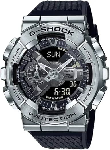 Relógio G-Shock analógico-digital World Time, preto/prata, pulseira, Preto/prata, alça
