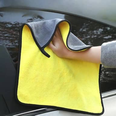 2 peças de pano de limpeza engrossado de microfibra toalhas de lavagem de carro dupla face macio de secagem rápida absorção de água pano de limpeza de janela 30 * 40 cm