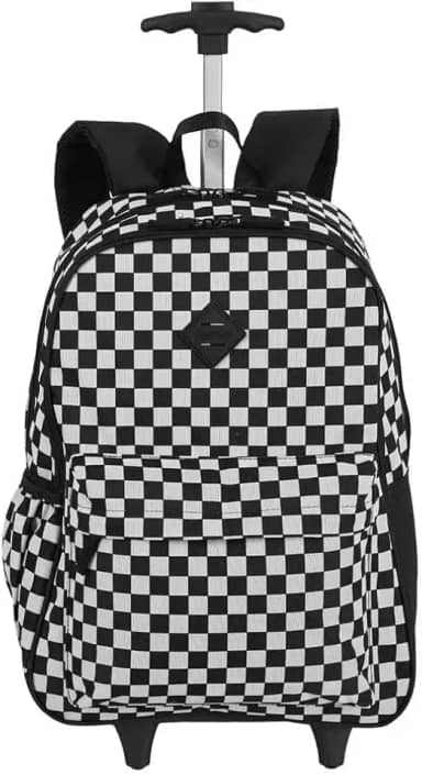 Mochila Sestini Com Rodinhas Externo Rolling Grande Xadrez