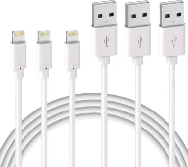 Quntis Cabo iPhone 2m [Certificado MFi], Kit 3 Cabo USB A para Lightning, Cabo de Carregamento Rápido Compatível com iPhone 14 13 12 11 Pro Max X 8 7 6 Plus SE iPad Airpods, Branco
