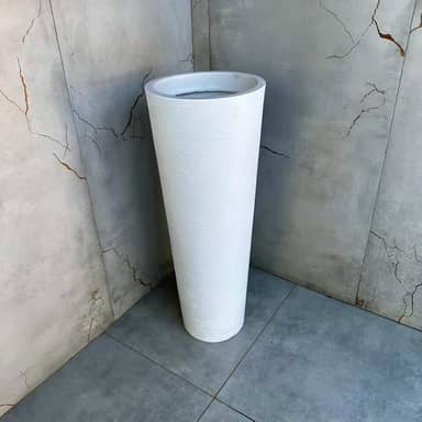 Vaso Grande para Planta Decorativo Ibiza Marmorizado Moderno Vaso De Planta Grande Vasos Para Plantas Grande(Branco Grafiato)