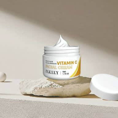 Creme hidratante facial com vitamina C e ácido hialurônico, hidratante facial para mulheres e homens, pele seca, rugas, hidratante, nutritivo, cuidados com a pele, 50 ml