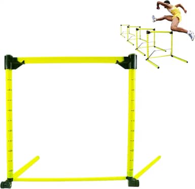 Barreiras ajustáveis com escala - Equipamento de treinamento de agilidade destacável para pista, futebol e futebol, uso interno e externo, ideal para saltos atléticos e exercícios de velocidade (1)