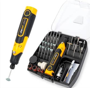 Kit Mini Retífica Portátil Multifuncional Sem Fio [57 em 1] - Compacta 3 Velocidades para Gravação, Pequenos reparos, Ajustes e Polimento. Ótima para Artesanato