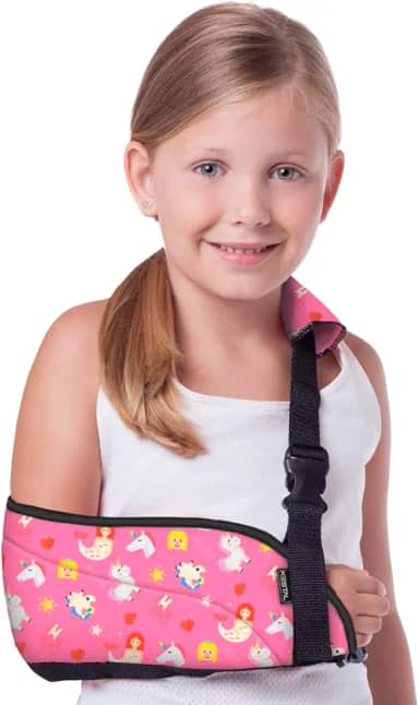 Tipóia Ortopédica Infantil Bilateral Ombro Braço (Rosa, G)