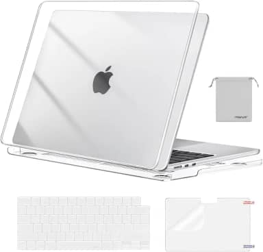 MOSISO Capa compatível com MacBook Air de 13 polegadas 2025 2024 2023 2022 M4 A3240 M3 A3113 M2 A2681, capa rígida de plástico, capa de teclado, película de tela e bolsa para MacBook Air de 13,6