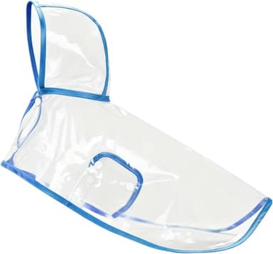 Capa de Chuva Pet Impermeável Proteção Cachorro Grande Médio Pequeno Porte Passeio Chuva VIDA(Azul transparente,XL)