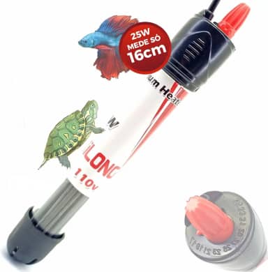 Aquecedor E Termostato Automático Mini 25w Para Aquário - Cód.d5p5 (110v)