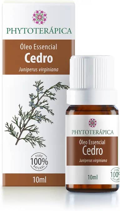 PHYTOTERAPICA- Óleo Essencial Cedro - Para Difusor, Massagem e Aromaterapia - Proporciona equilíbrio, força e estrutura e Atua na produção de colágeno e elastina -100% Puro e Natural -Amadeirado, 10ml