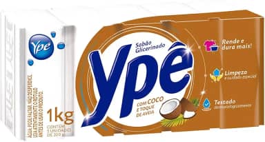Ypê - Sabão em Barra com Coco e Toque de Aveia Perfumado 1Kg