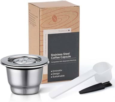 Cápsulas de café recarregáveis de aço inoxidável da com acessórios compatíveis com filtros de café reutilizáveis da máquina Nespresso
