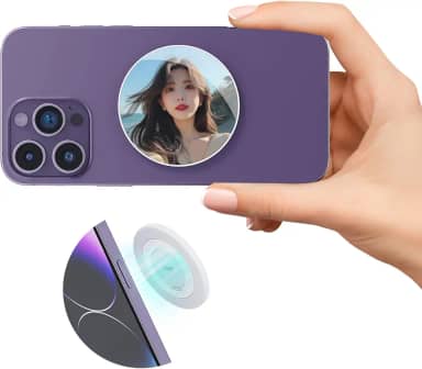 VRIG Espelho Magnético de Selfie de 5,6 cm para Câmera Traseira, Compatível com iPhone 15 14 13 12 Pro Max Plus, Capa Mag-Safe e Todos os Telefones