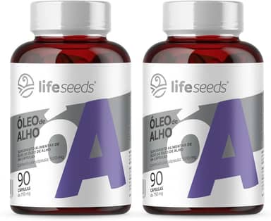 Óleo De Alho Com Alta Concentração de Alicina - Odor Reduzido - 2 Potes - 180 Cápsulas